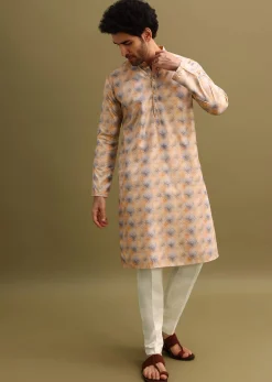 Multicolour Printed Cotton Kurta And Pant