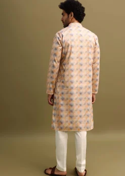 Multicolour Printed Cotton Kurta And Pant