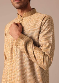 Mustard Yellow Muslin Silk Kurta Set
