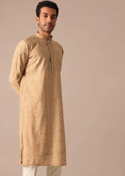 Mustard Yellow Muslin Silk Kurta Set