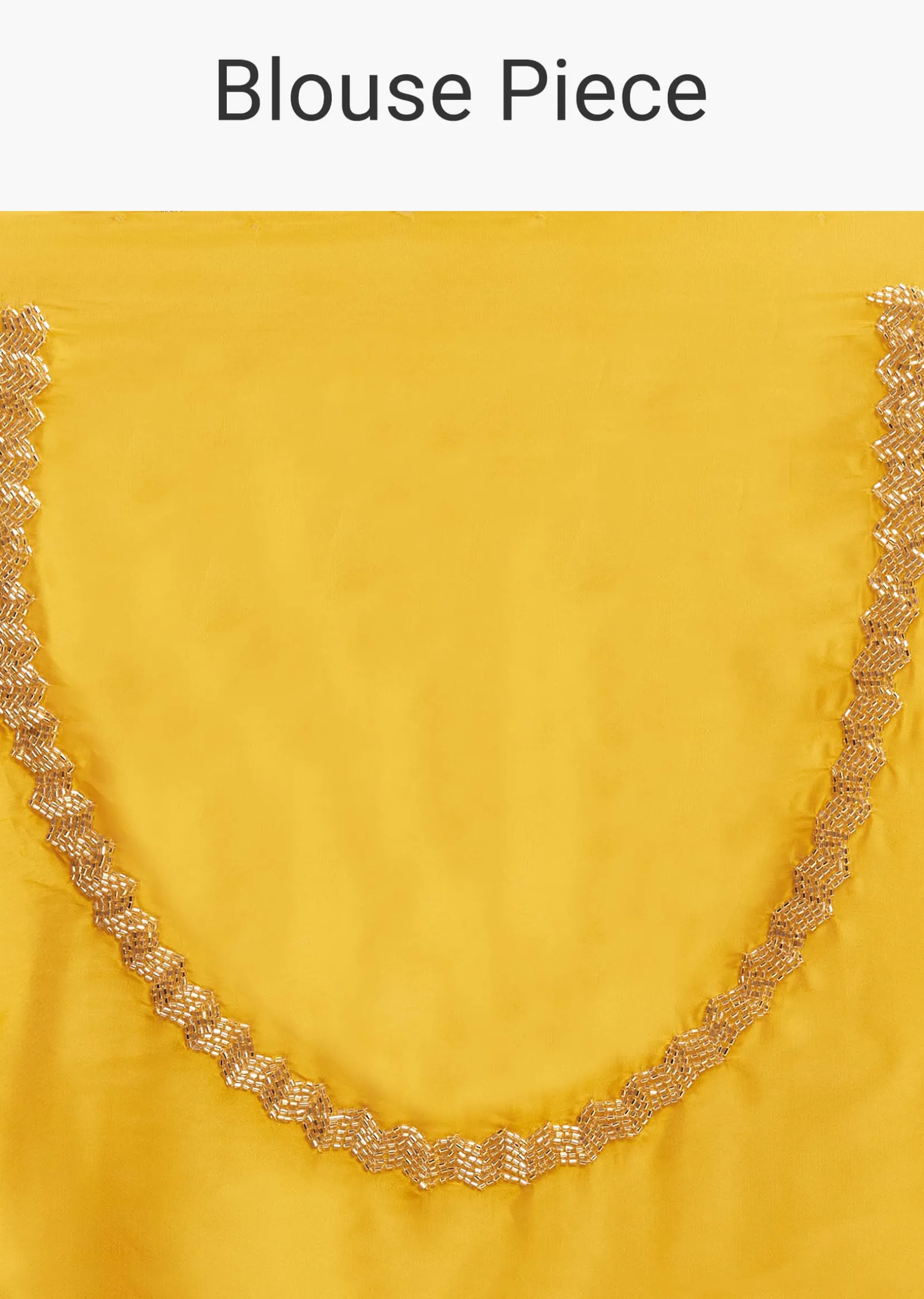 Mustard Yellow Organza Saree With Scallop Border And Stone Work
