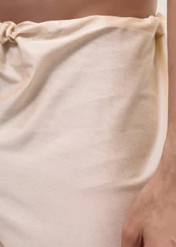 Mustard Yellow Printed Silk Kurta Pyjama For Men