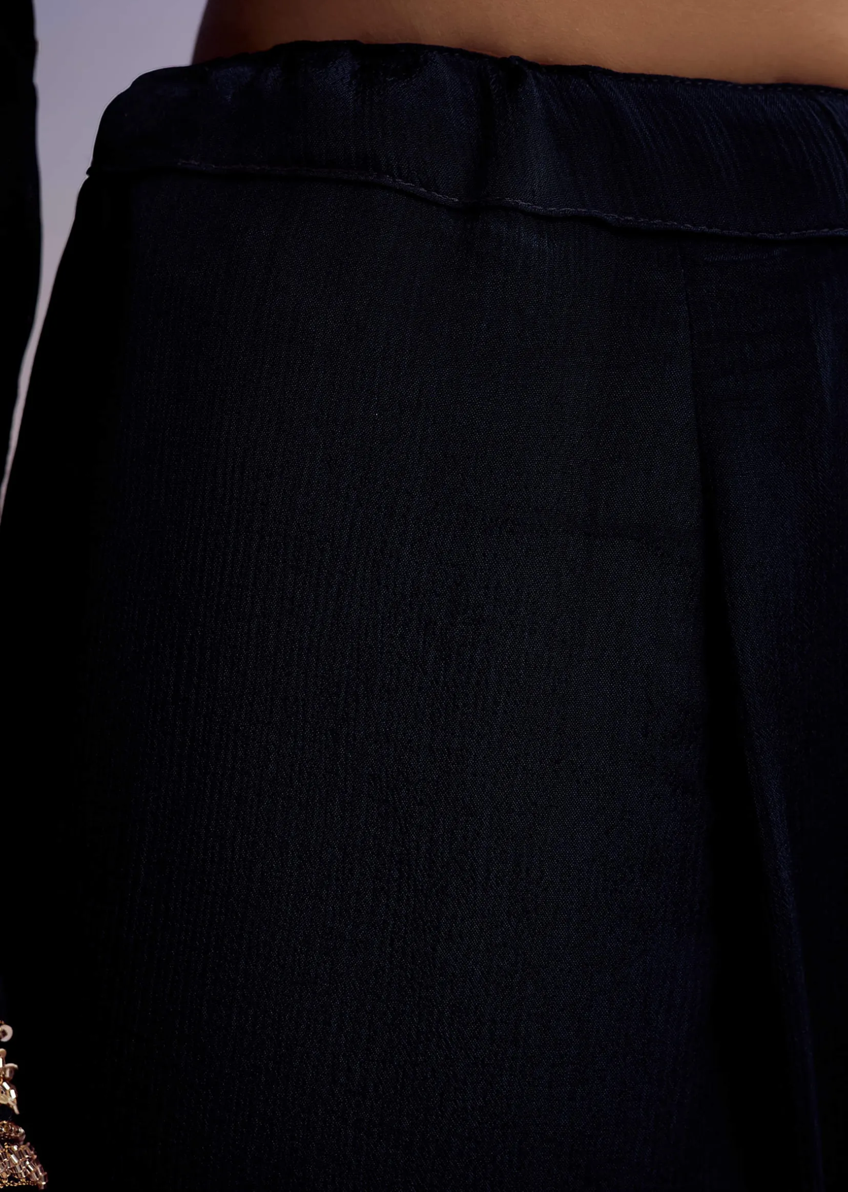 Navy Blue Chinon Sharara Suit With Cut Dana And Sequins Work