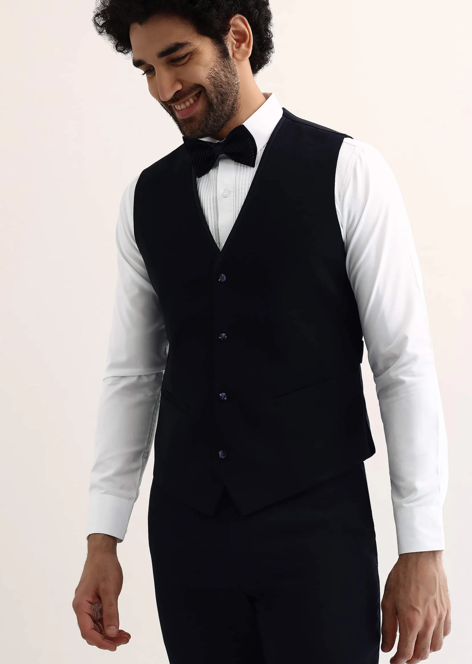 Navy Blue Intricate Embroidered Tuxedo