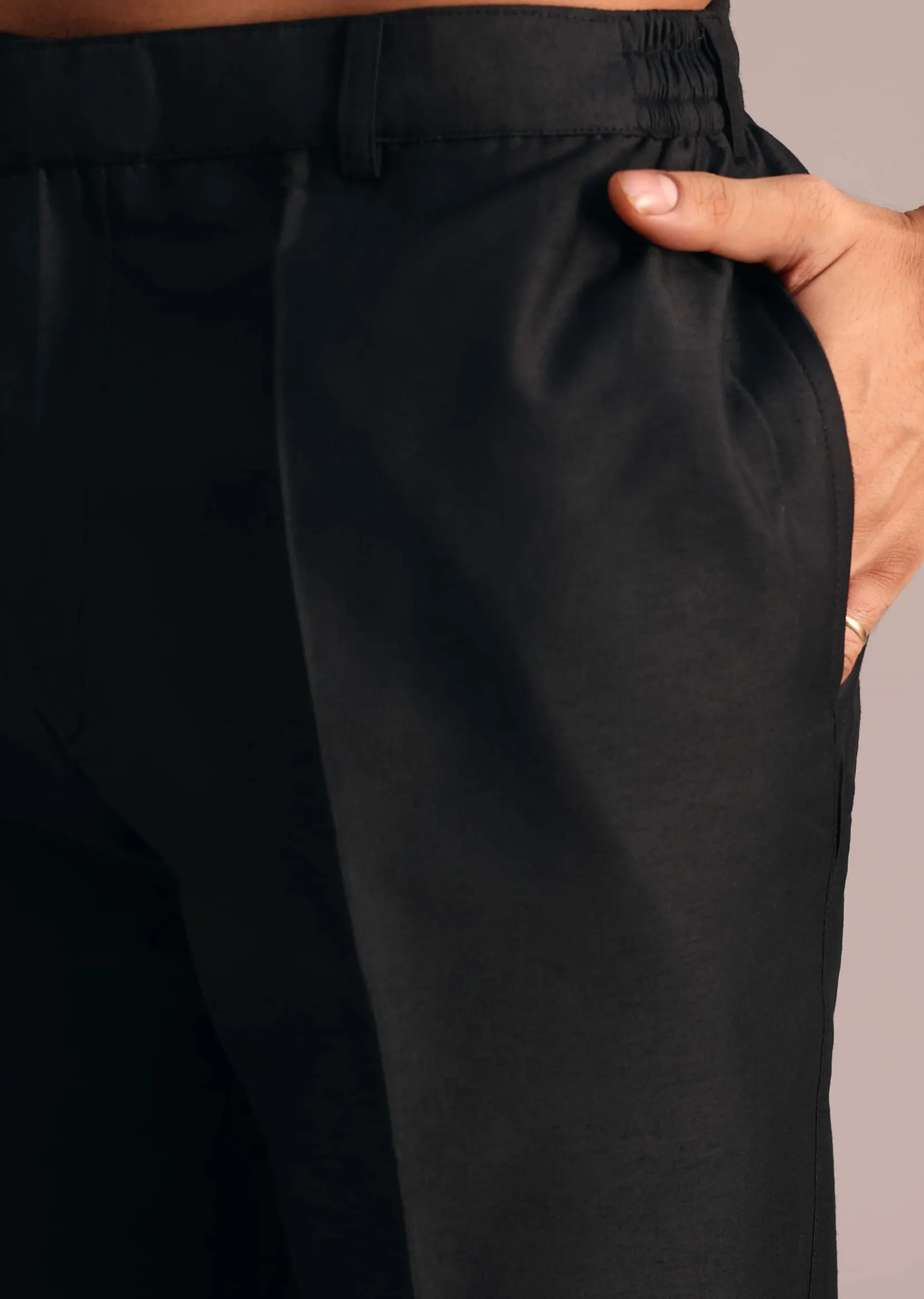 Navy Blue Silk Blend Resham Work Kurta Set