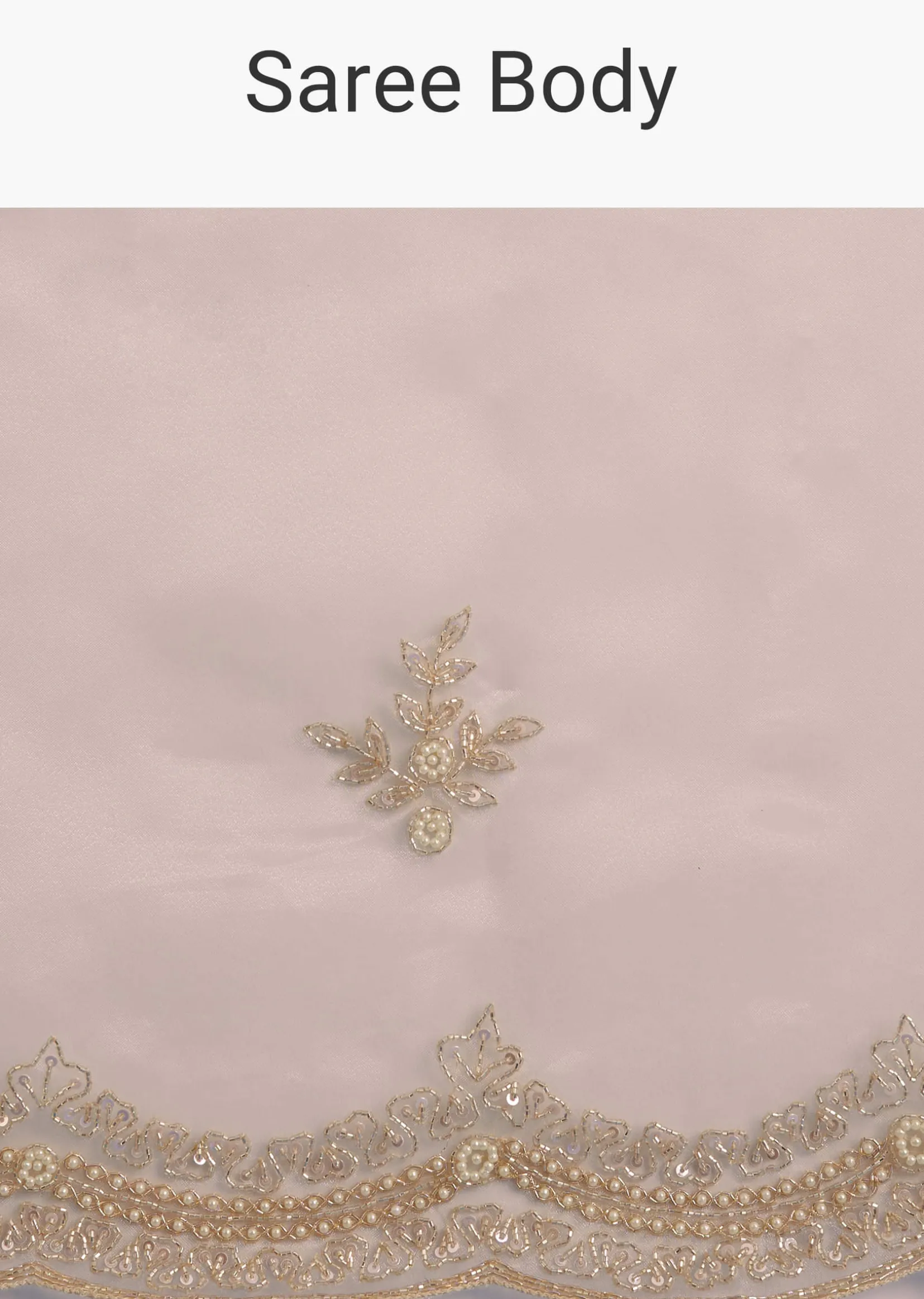 Off White Glass Tissue Saree With Embroidered Scallop Border