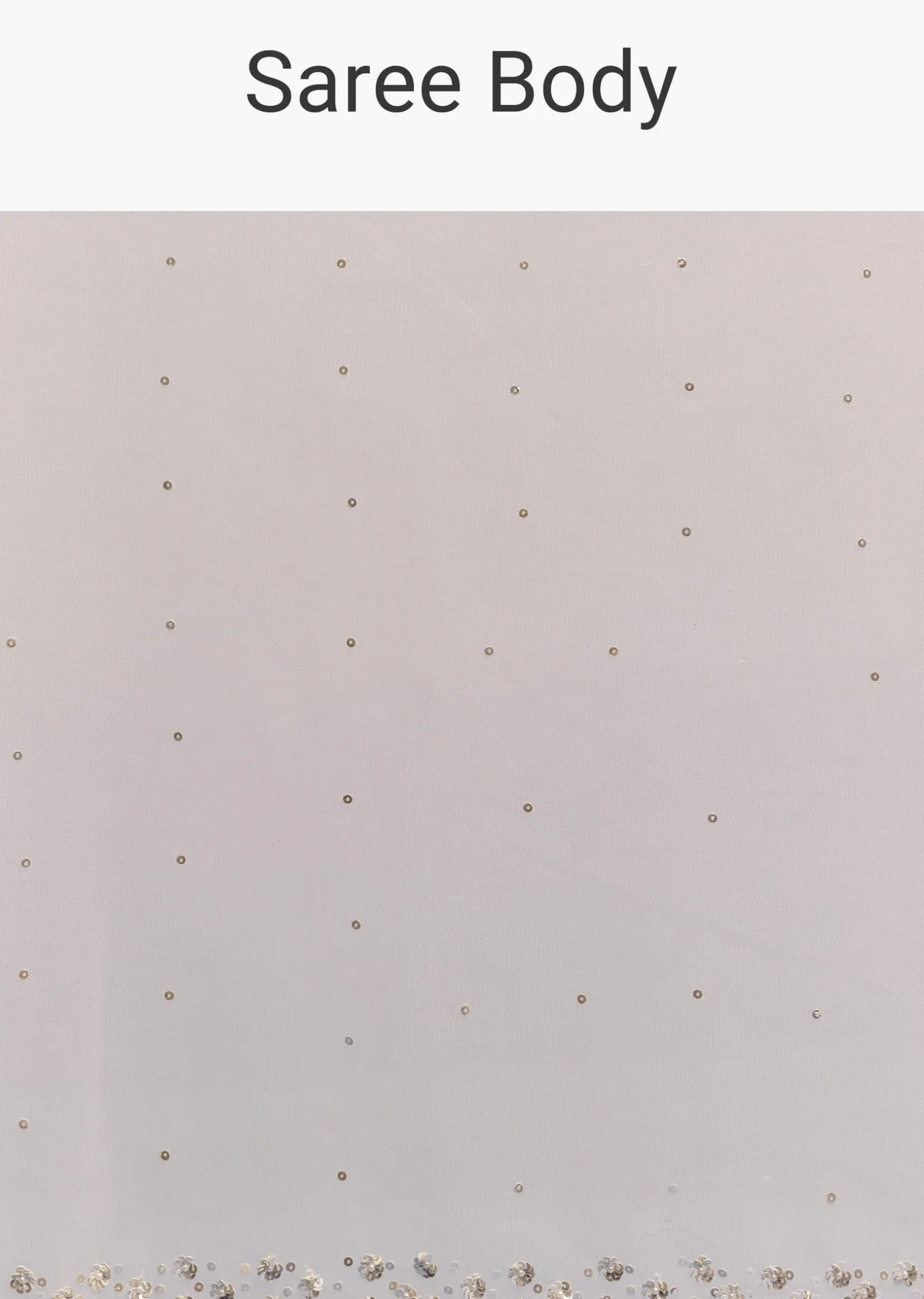 Off White Net Saree With Sequins Embroidery
