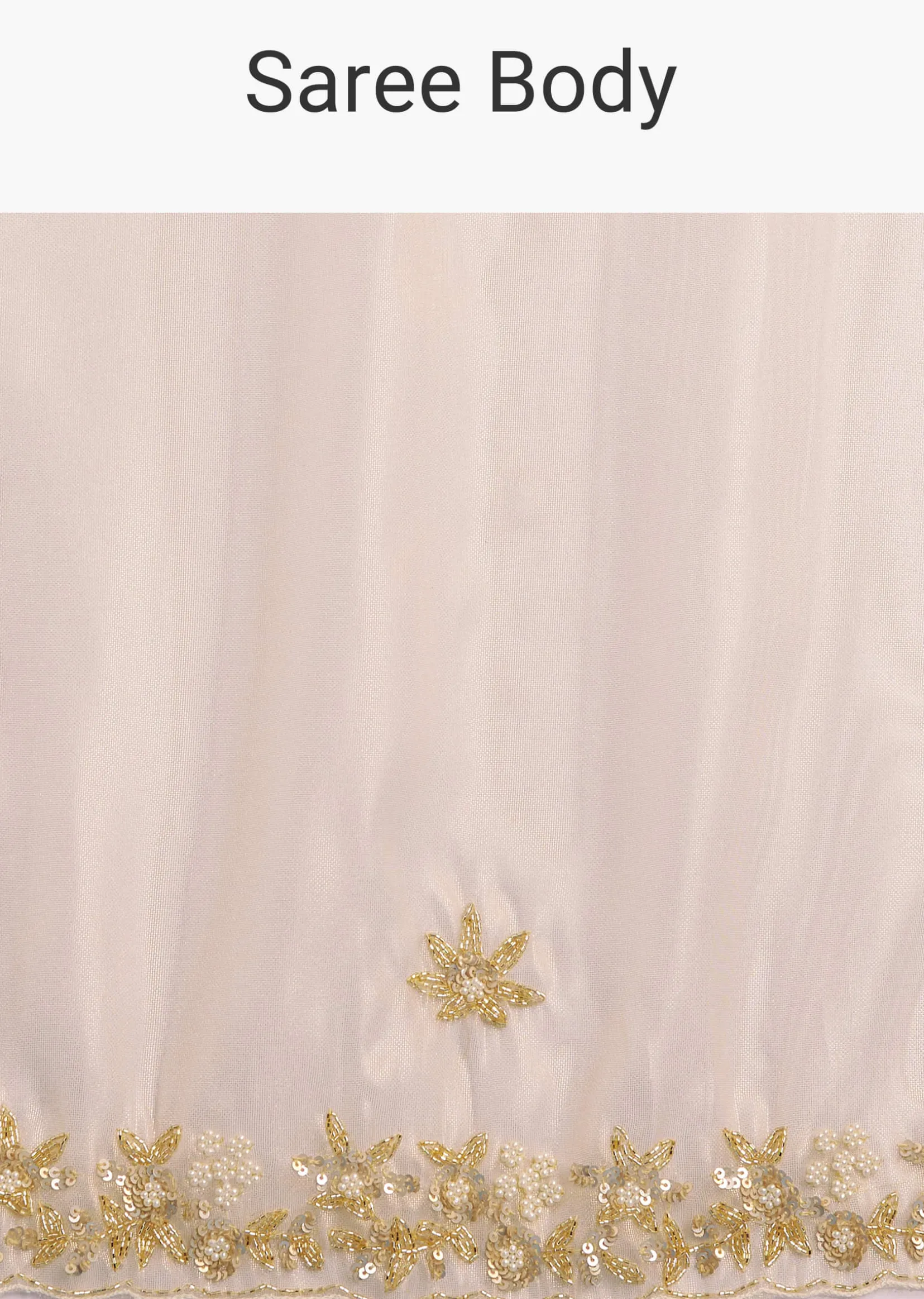 Off White Organza Tissue Saree With Beaded Scallop Border