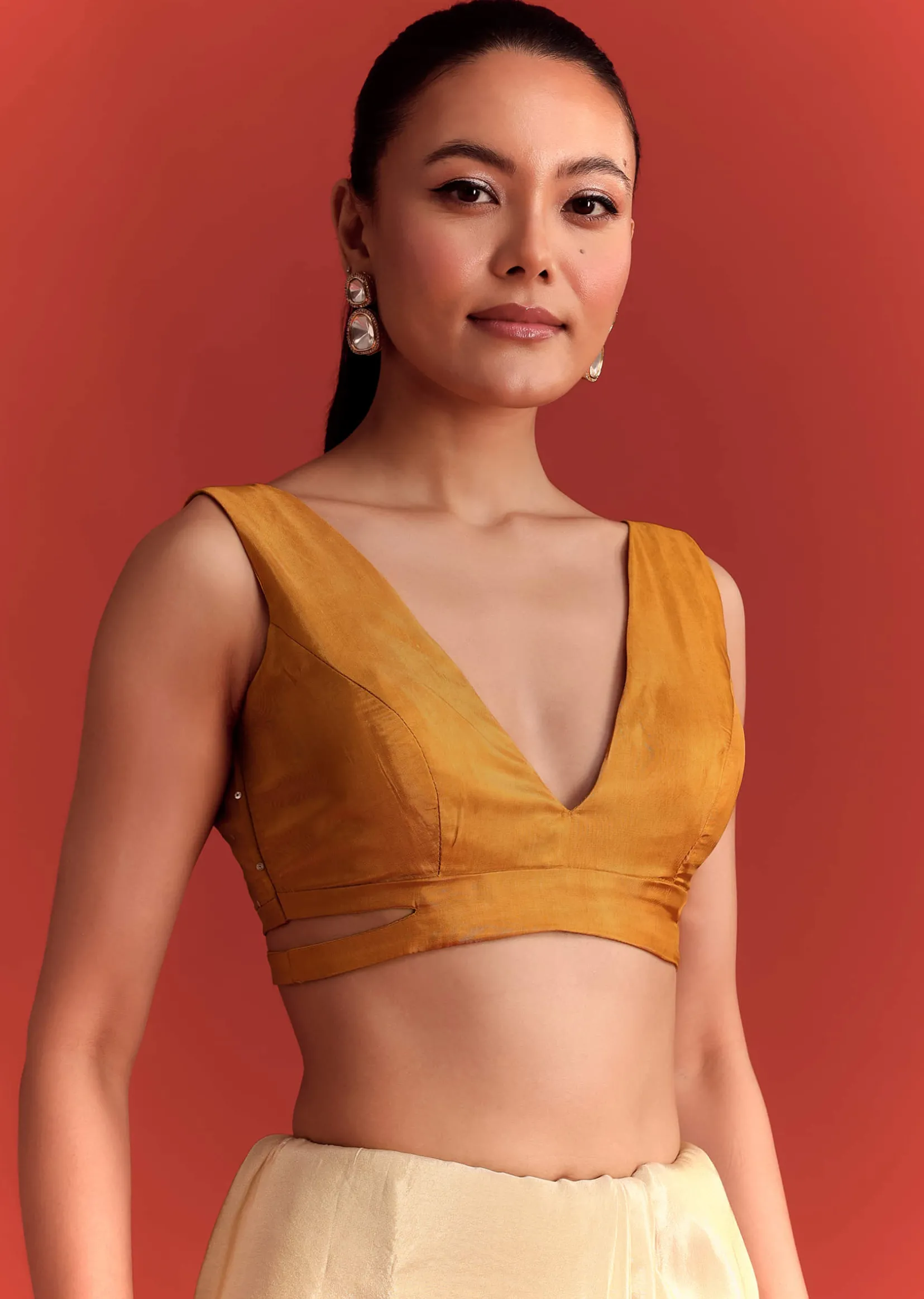 Off White Tissue Saree With Cutdana And Stone Work