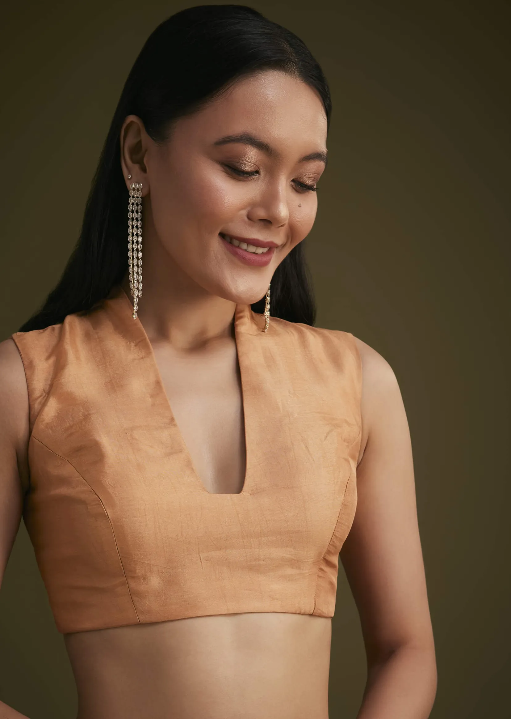 Ombre Orange Jacquard Saree With Cutdana And Stone Embroidery