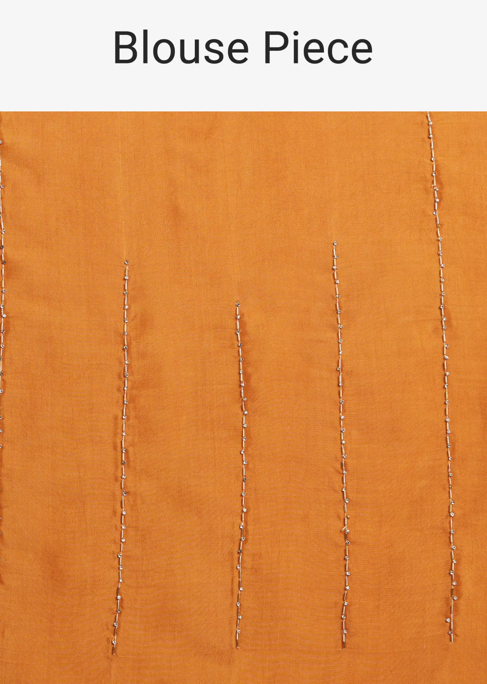 Ombre Orange Jacquard Saree With Cutdana And Stone Embroidery