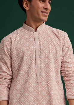 Onion Pink Georgette Embroidered Kurta Set