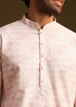 Onion Silk Schiffli Work Kurta And Pant