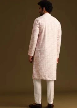 Onion Silk Schiffli Work Kurta And Pant