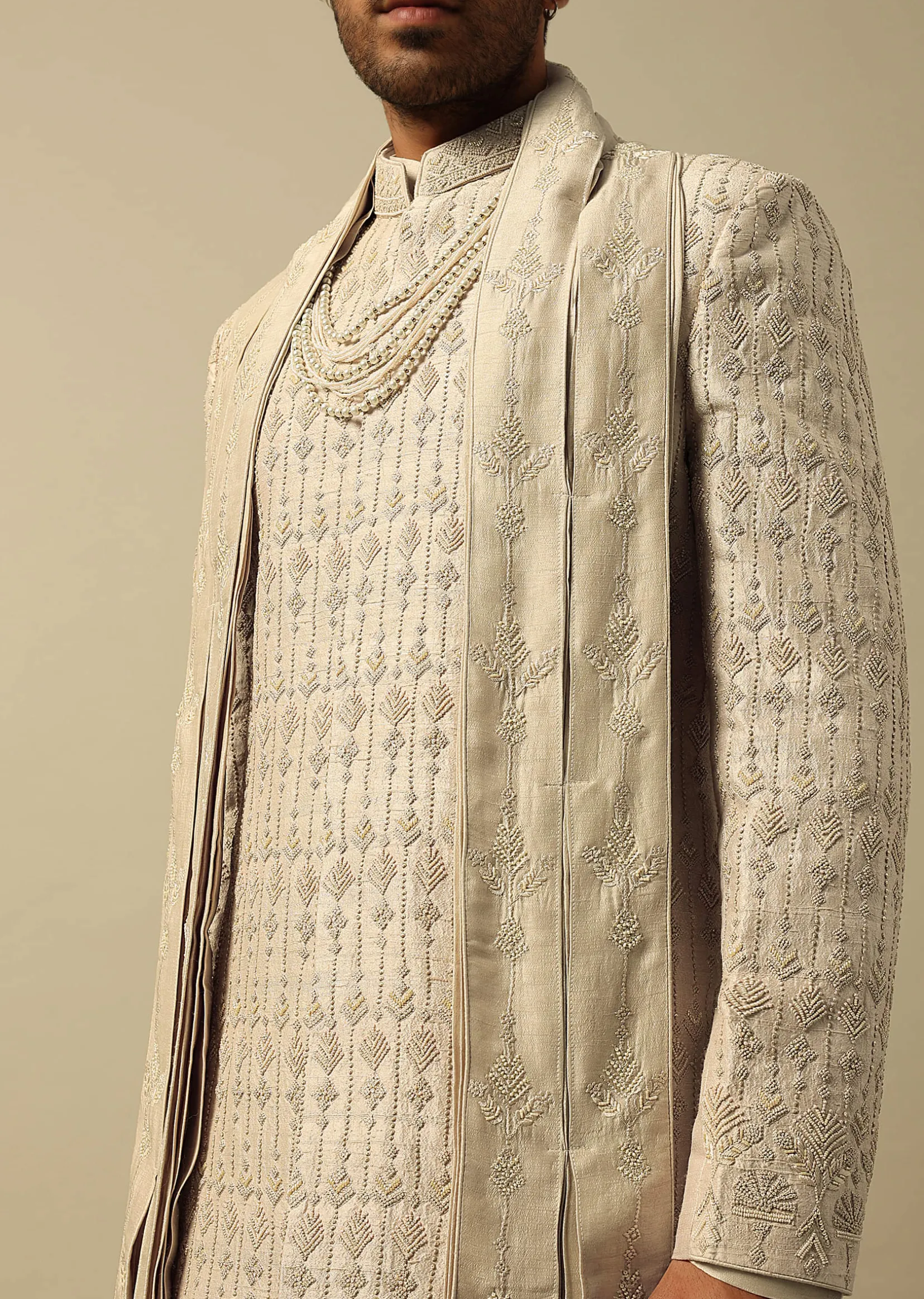 Opulent Gold Embroidered Sherwani Set