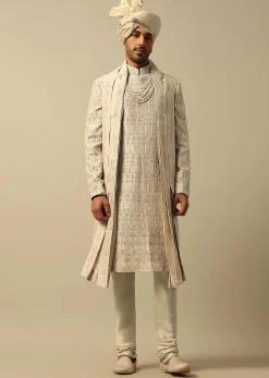 Opulent Gold Embroidered Sherwani Set