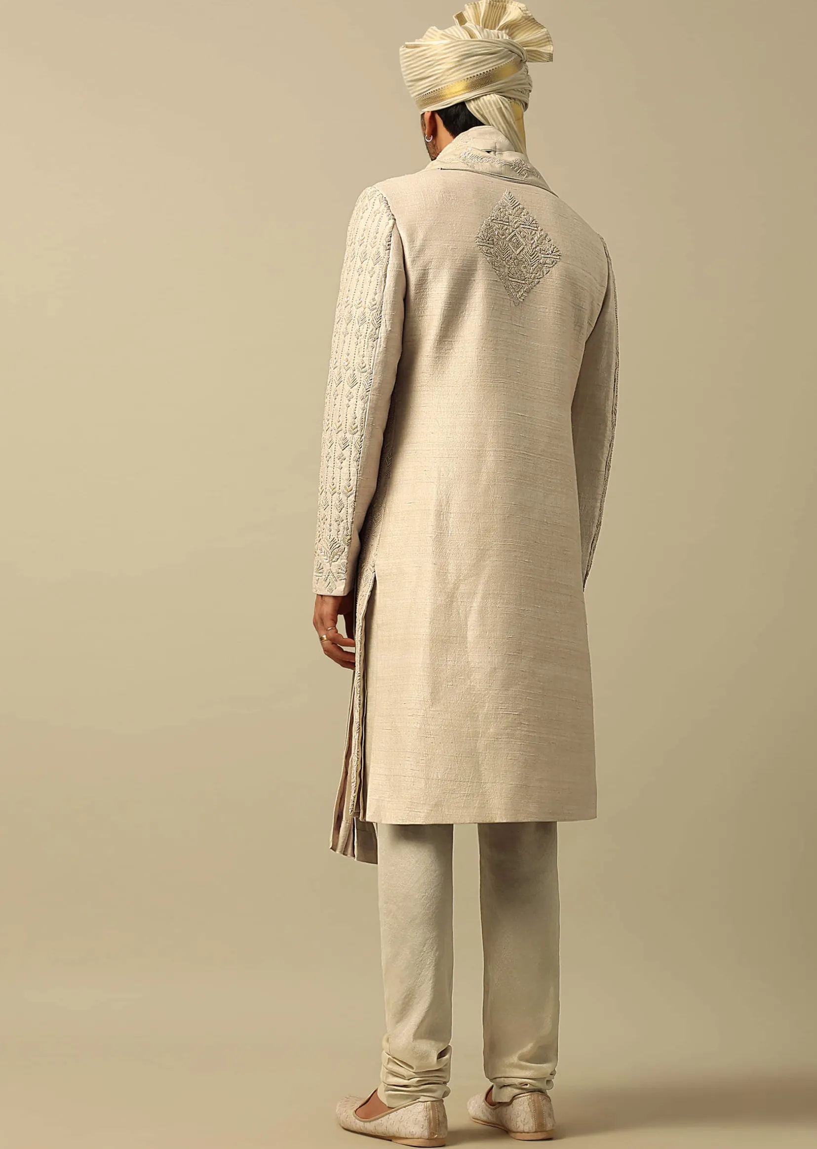 Opulent Gold Embroidered Sherwani Set