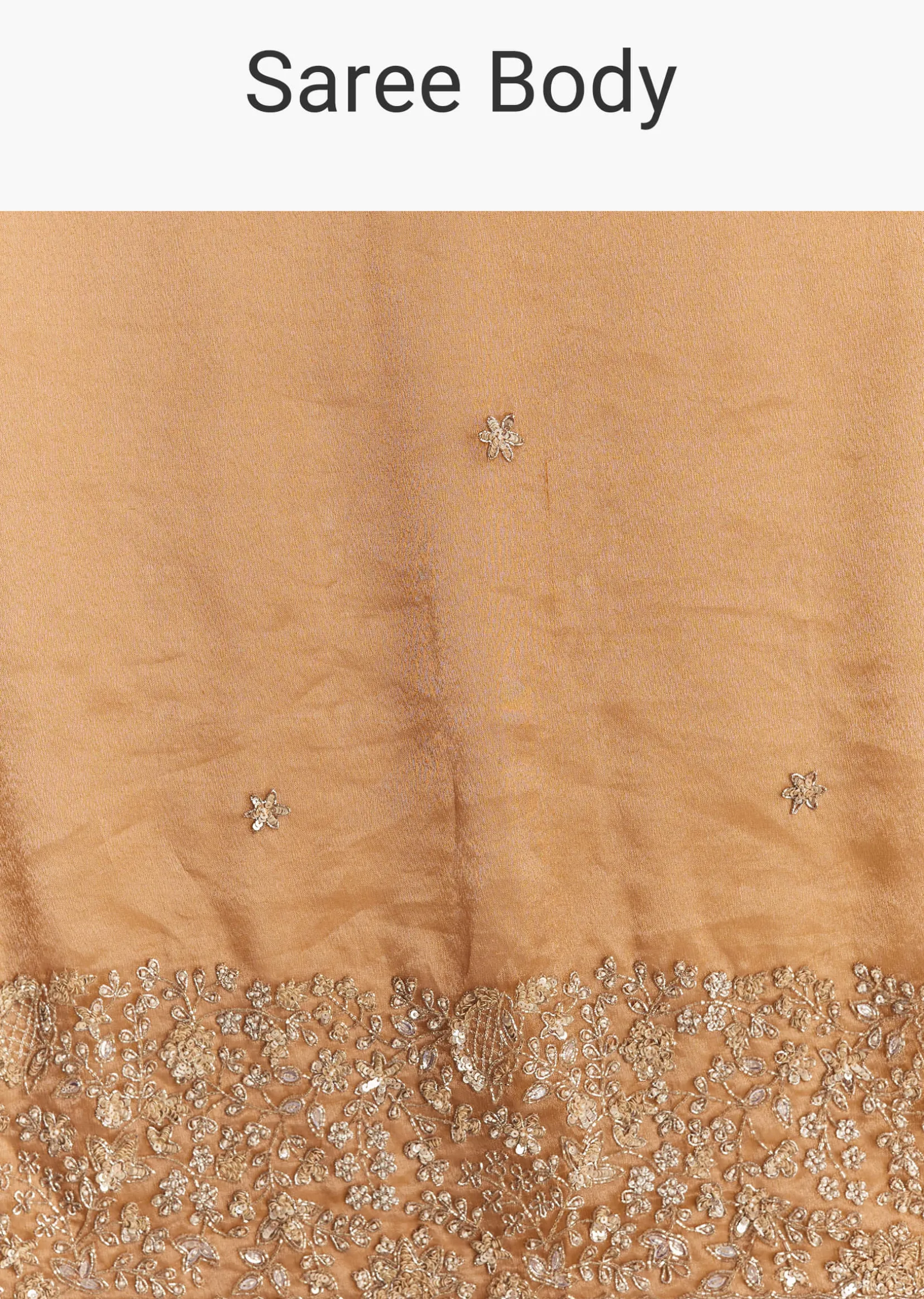 Orange Tissue Saree With Unstitched Heavy Embroidered Border