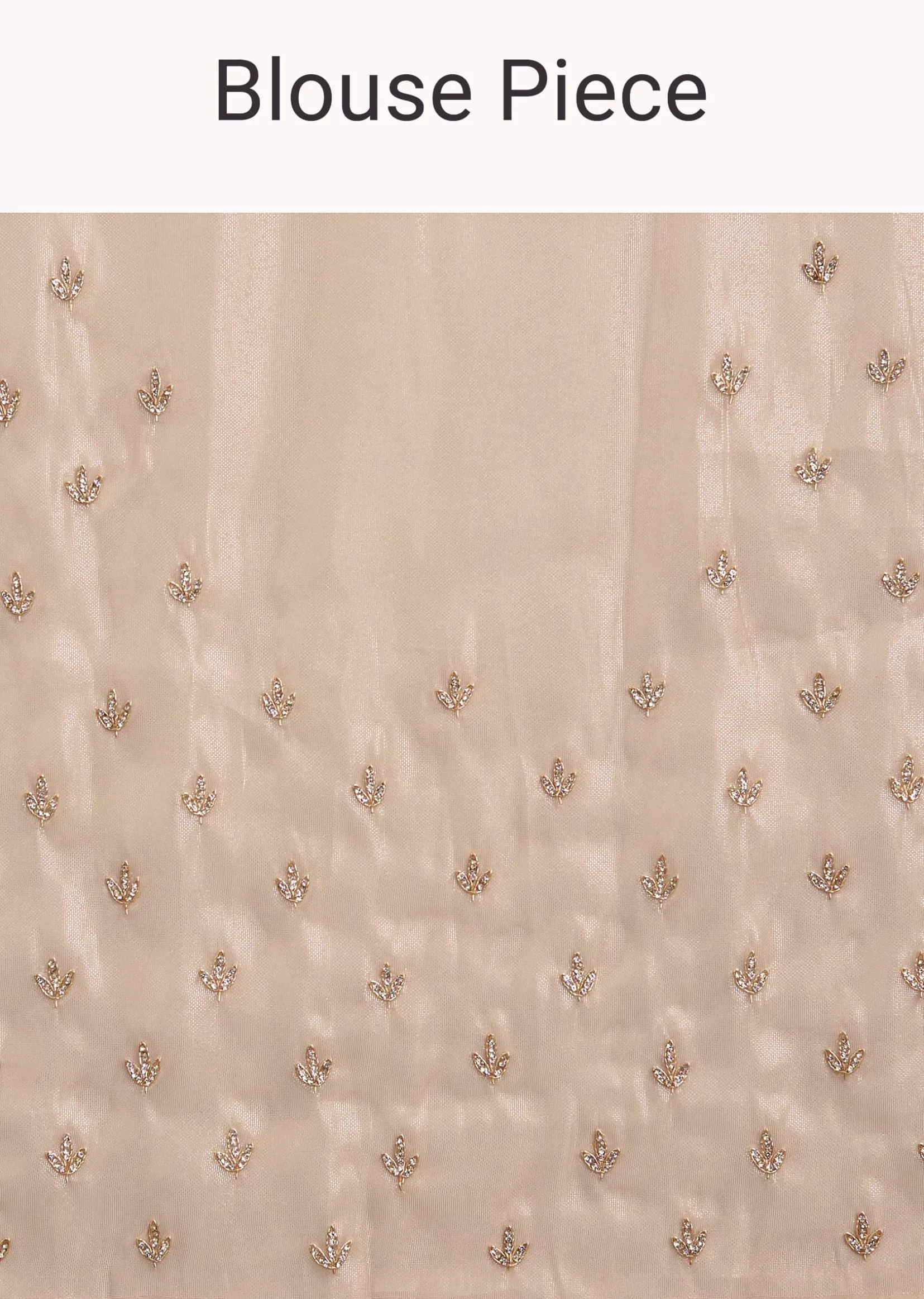Pastel Peach Glass Tissue Stone Embellished Saree With Cutwork Border