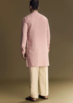 Pastel Pink Linen Kurta Set