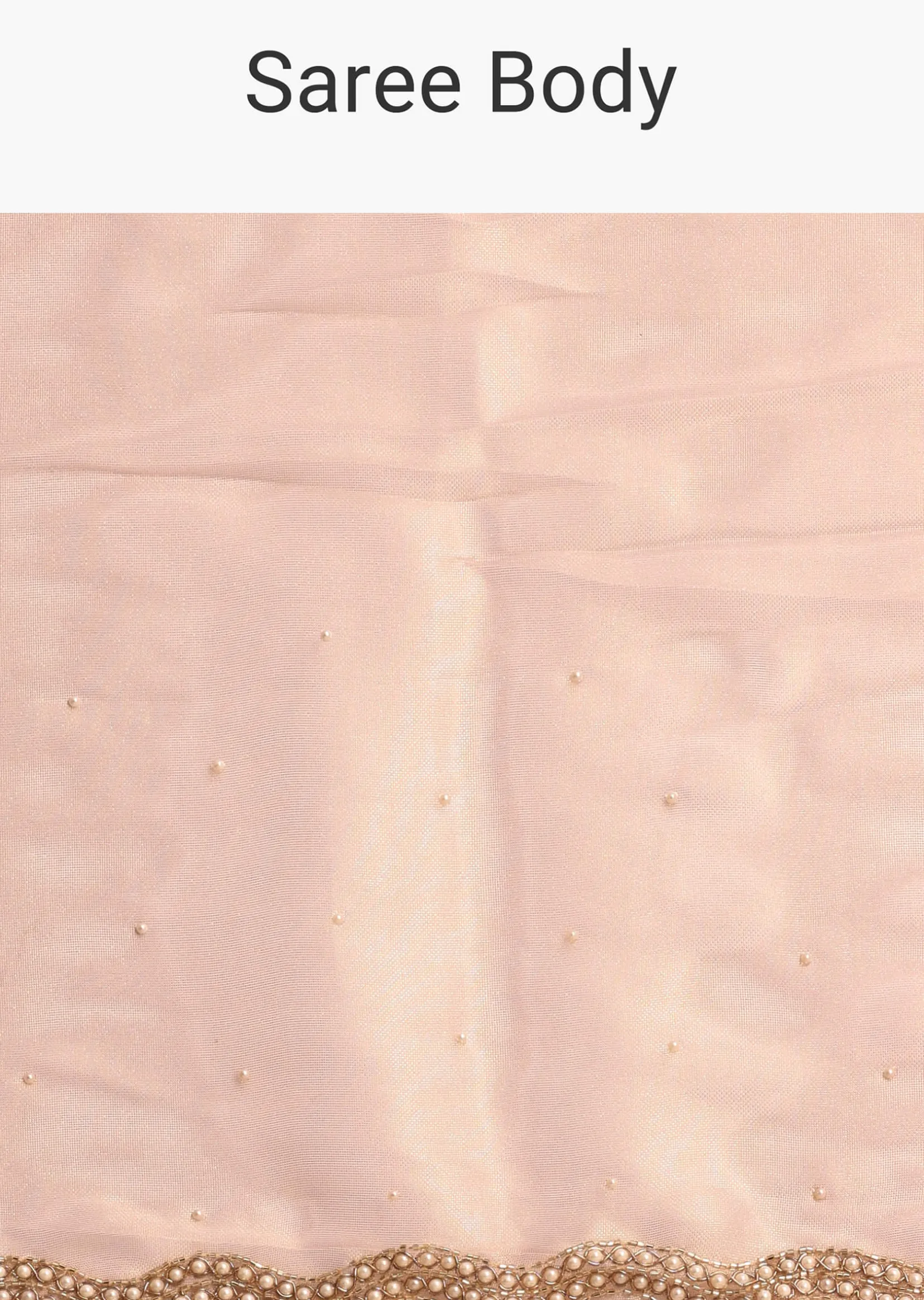 Peach Cutdana Embroidered Tissue Saree With Unstitched Blouse