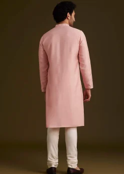 Peach Embroidered Kurta Set