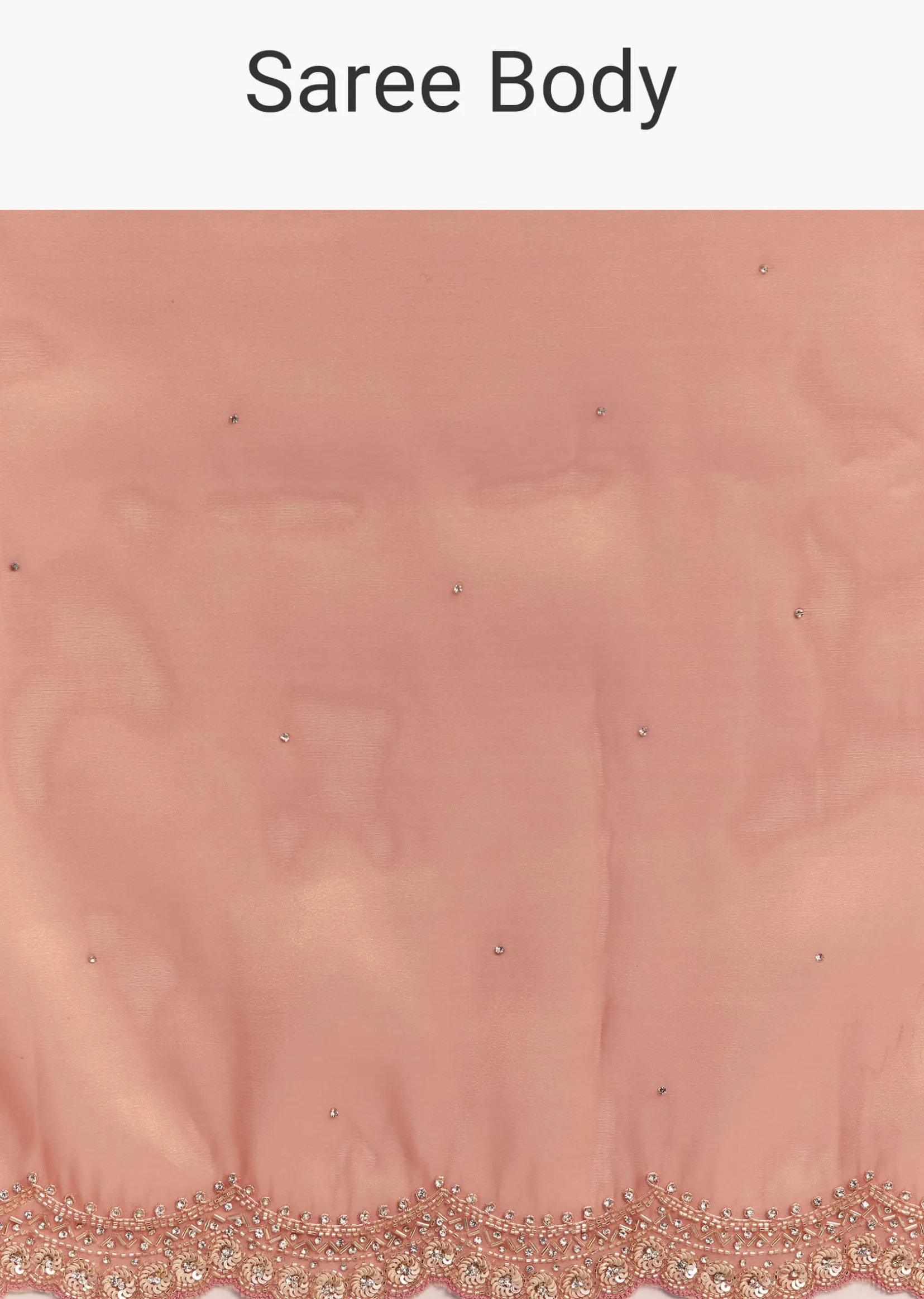 Peach Glass Tissue Saree With Stone And Cutdana Embroidery