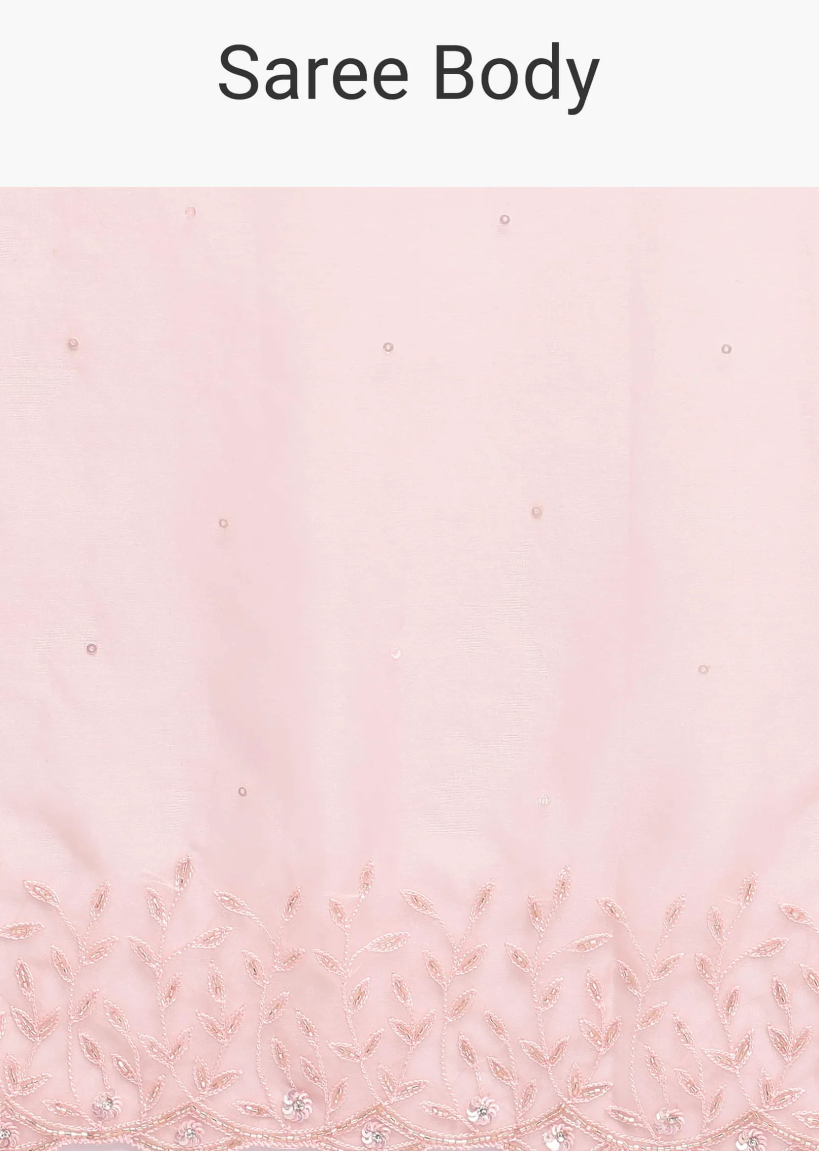 Peach Organza Saree In Sequins With Unstitched Blouse