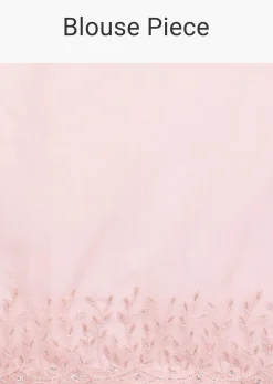 Peach Organza Saree In Sequins With Unstitched Blouse