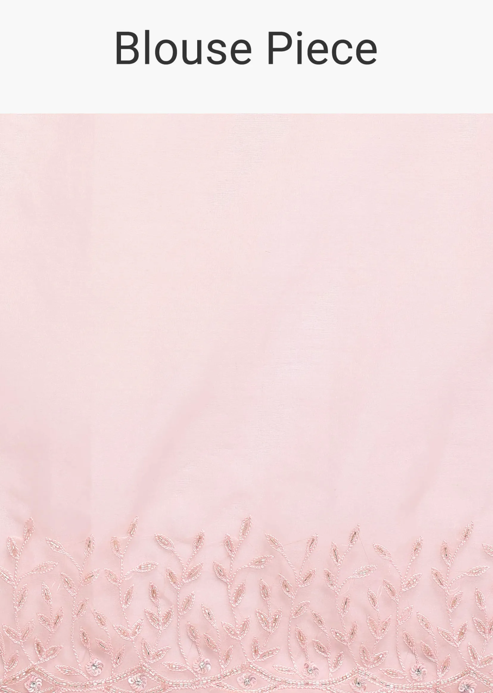 Peach Organza Saree In Sequins With Unstitched Blouse