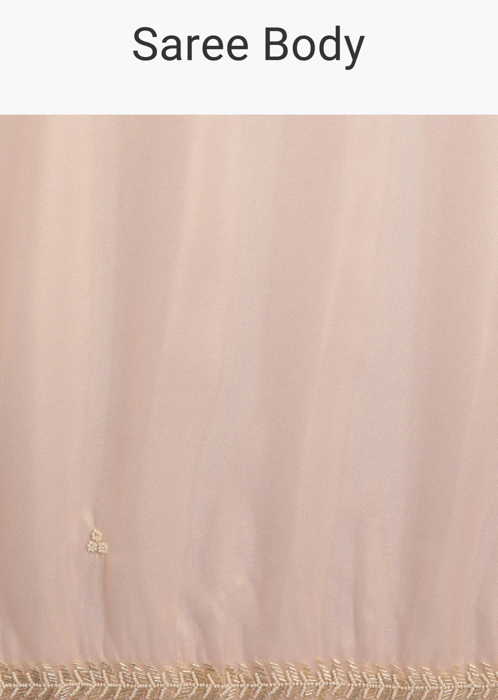 Peach Organza Tissue Saree With Beaded Border