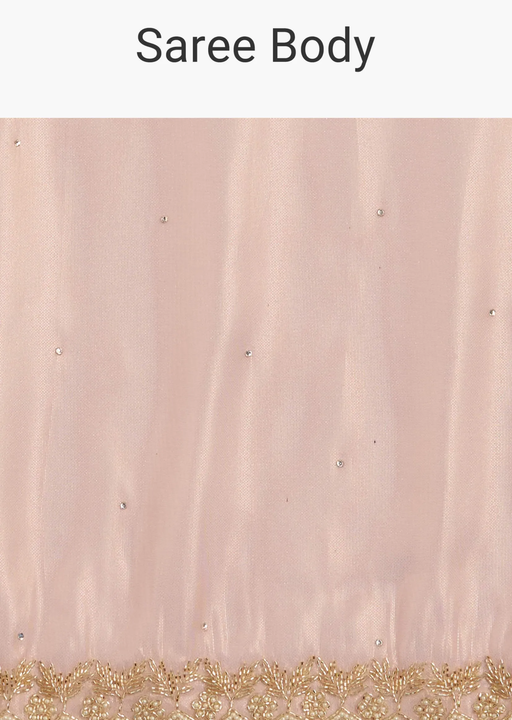 Peach Organza Tissue Saree With Beaded Scallop