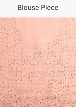 Peach Satin Heavy Embroidered Saree With Stones And Diamonds All Over