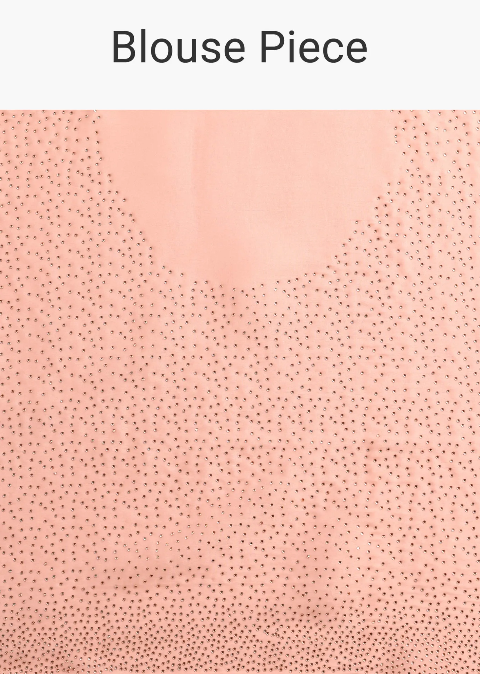 Peach Satin Heavy Embroidered Saree With Stones And Diamonds All Over