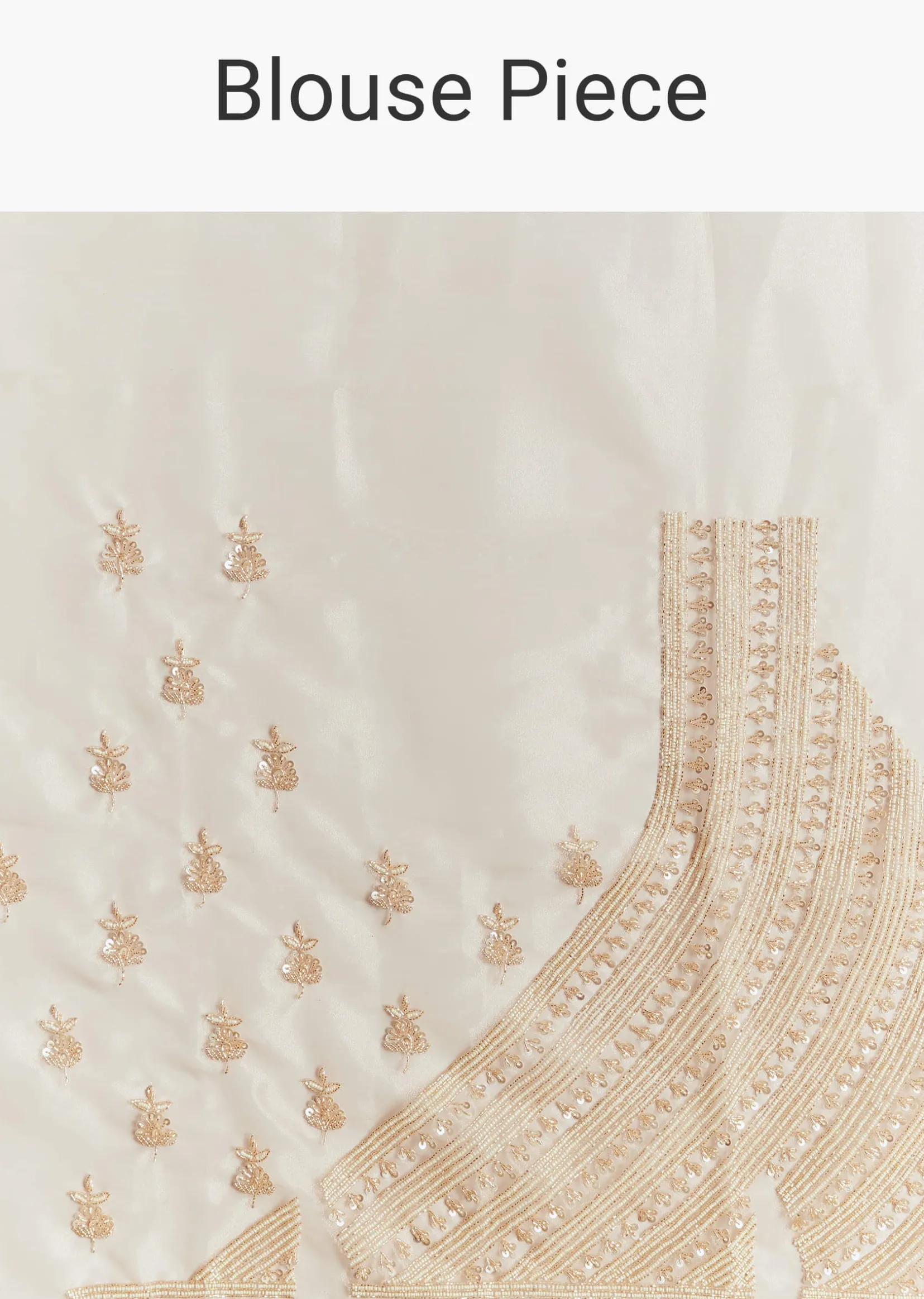 Peach Tissue Saree With Floral Moti And Cutdana Embroidery