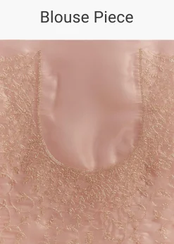 Peach Tissue Saree With Stones Cutdana Embellishments And Scallop Border
