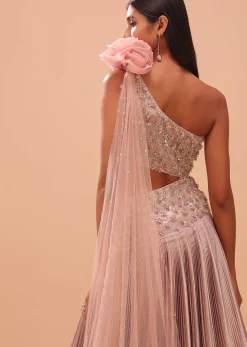 Petal Pink Embroidered Bridesmaid Gown