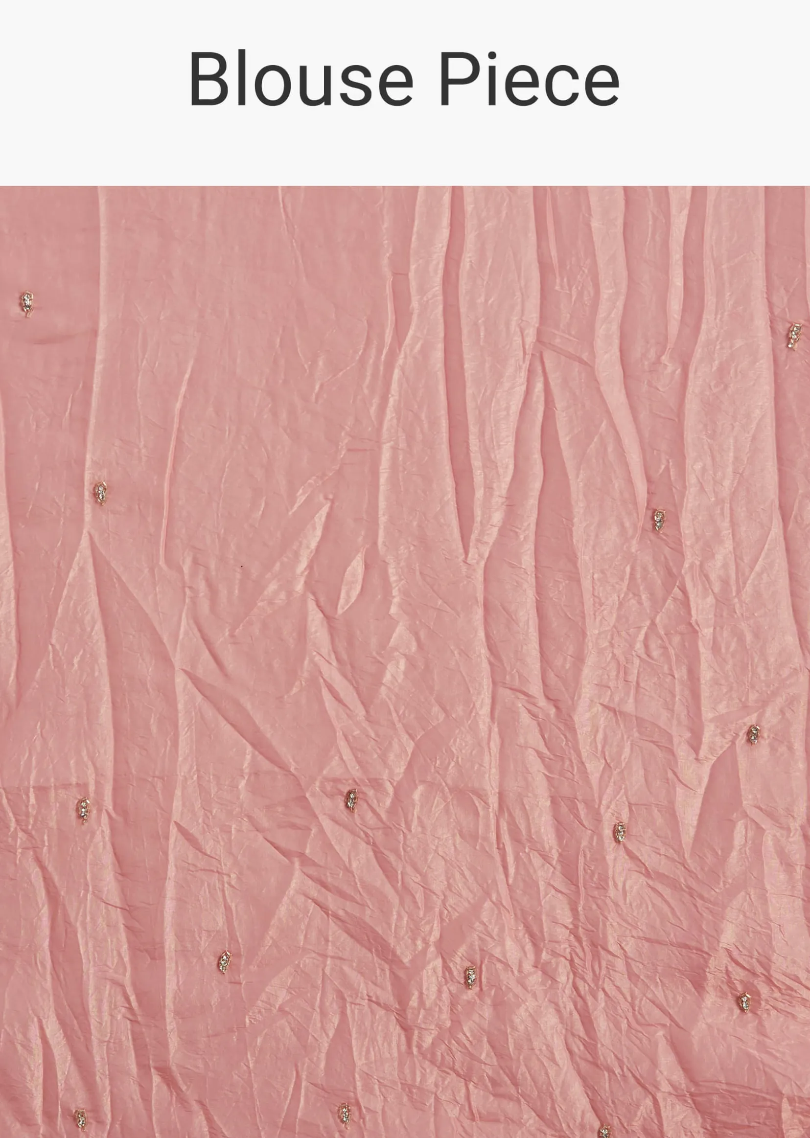 Pink Crepe Tissue Saree With Moti Beads And Cutdana Embroidery