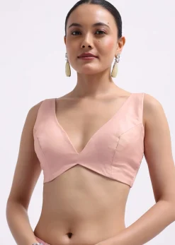 Pink Cutdana Embroidered Organza Saree With Unstitched Blouse