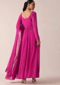 Pink Embroidered Anarkali Set