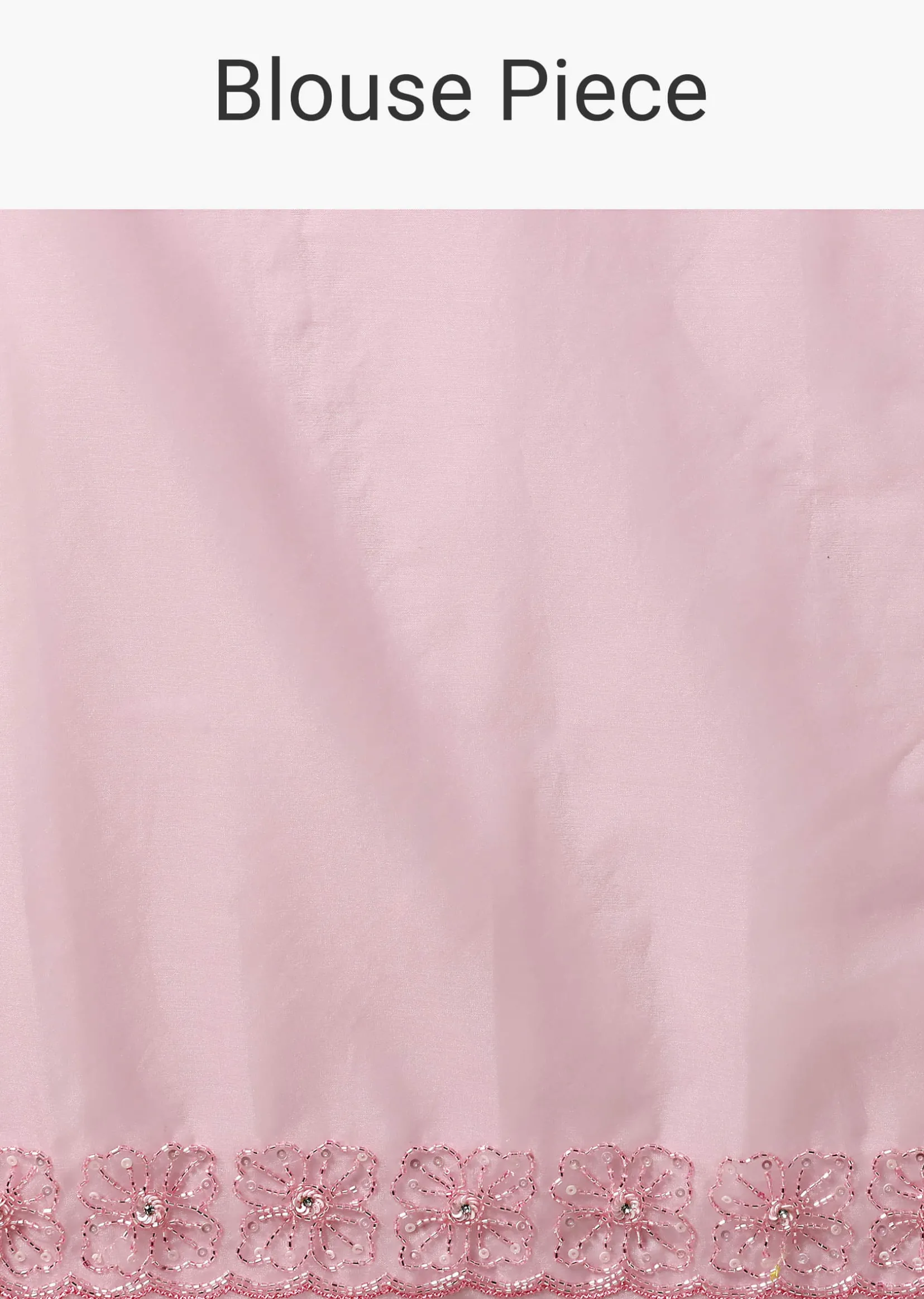 Pink Embroidered Organza Saree With Unstitched Blouse