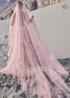 Pink Floral Embroidered Bridal Lehenga With Two Dupattas
