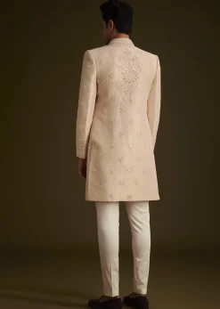 Pink Hand Embroidered Sherwani Set