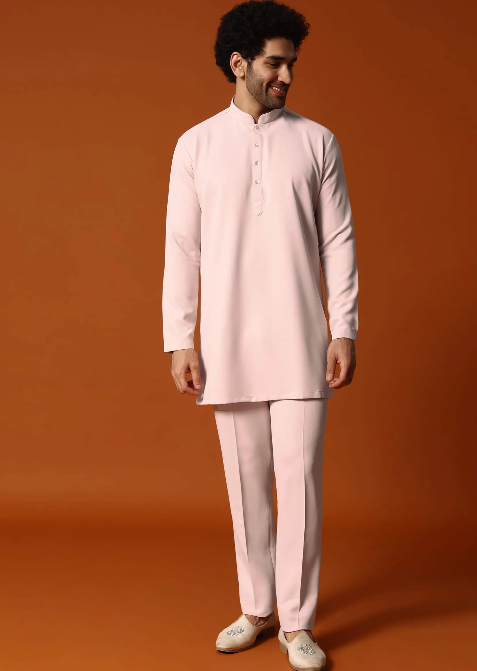 Pink Jodhpuri Set In Resham Work For Men