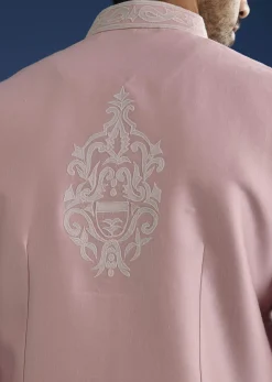 Pink Kurta Jacket Set With Gota Cutwork