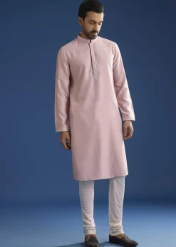 Pink Kurta Jacket Set With Gota Cutwork