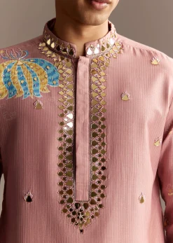 Pink Mirror Kurta Set