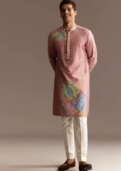 Pink Mirror Kurta Set