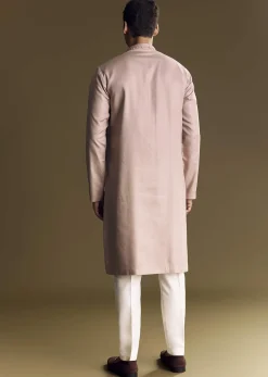 Pink Modal Kurta Set With Thread Work