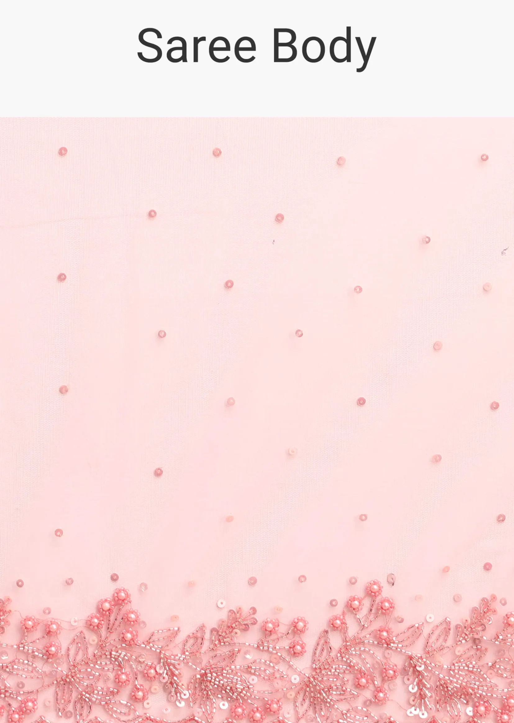 Pink Net Embroidered Saree With Unstitched Blouse